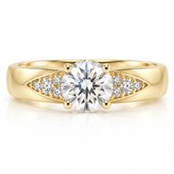 10K Yellow Gold Women's CZ Marquise Accent Solitaire Ring