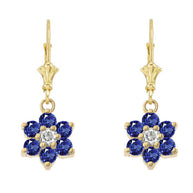 Dainty Milgrain Flower Personalized Birthstone Earring In 14K Gold