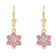 Dainty Milgrain Flower Personalized Birthstone Earring In 10K Gold