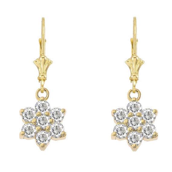 Dainty Milgrain Flower Personalized Birthstone Earring In 14K Gold