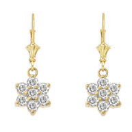 Dainty Milgrain Flower Personalized Birthstone Earring In 14K Gold