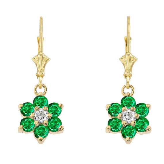 Dainty Milgrain Flower Personalized Birthstone Earring In 10K Gold