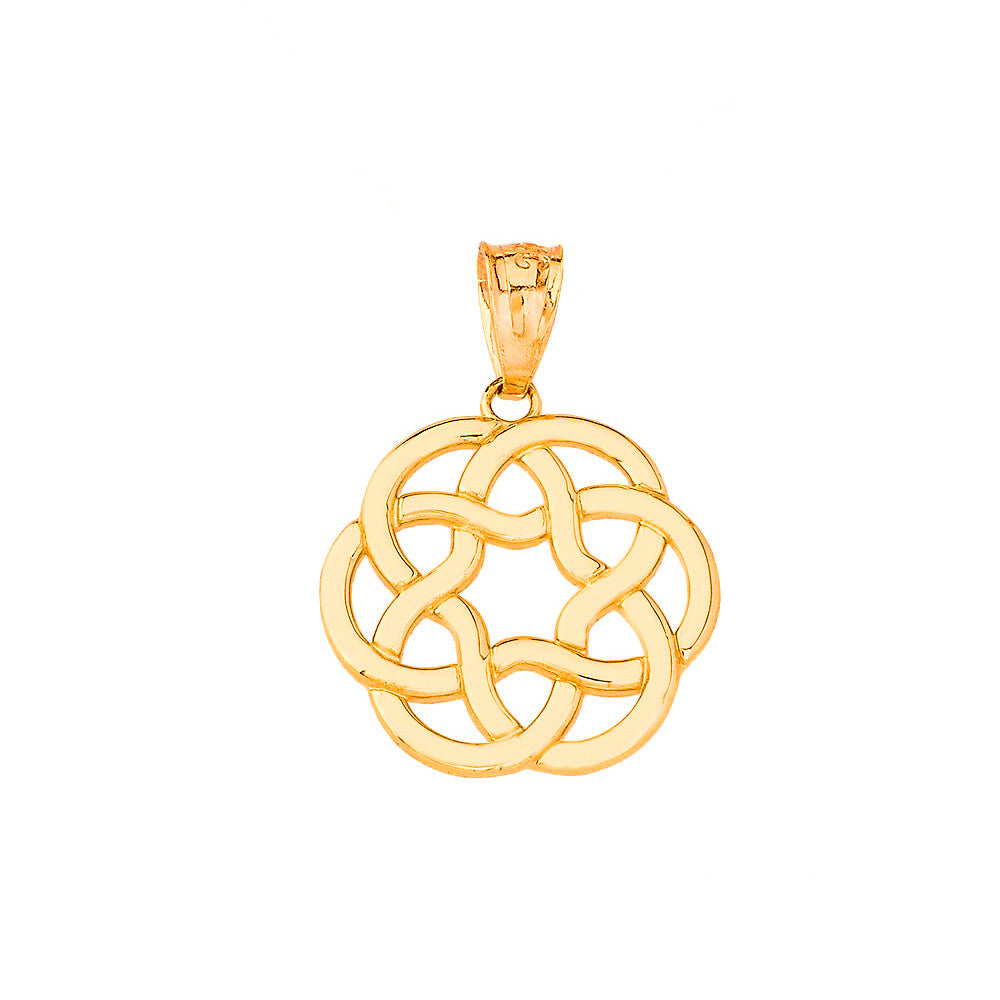 Gold Irish Celtic Trinity Knot Pendant Necklace (Available in Yellow/Rose/White Gold)