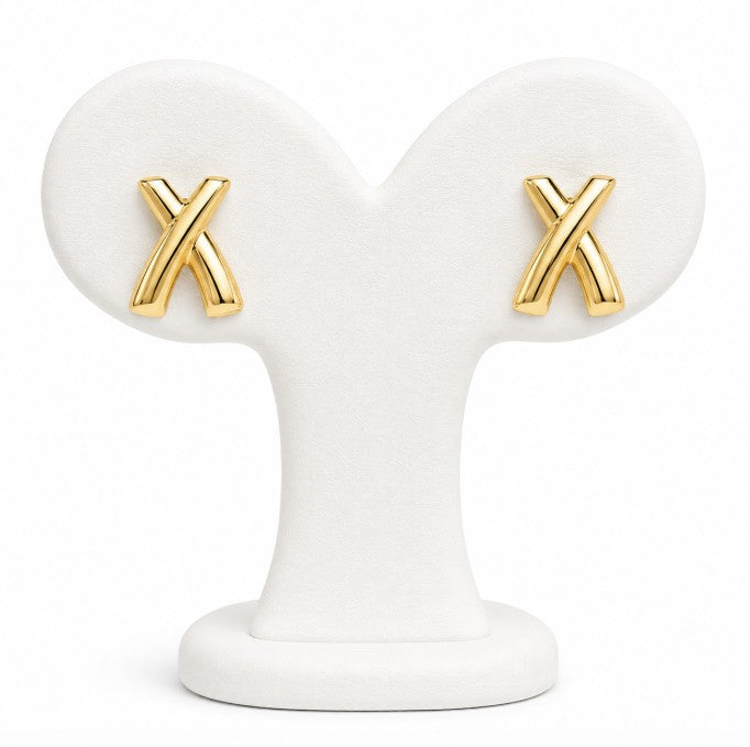 10K Yellow Gold X Earrings