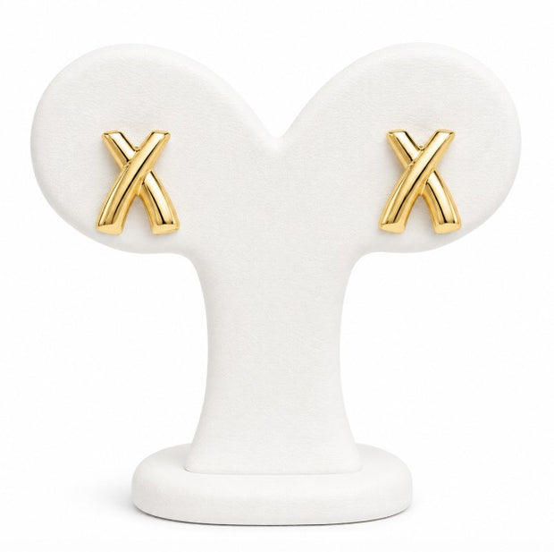 10K Yellow Gold X Earrings