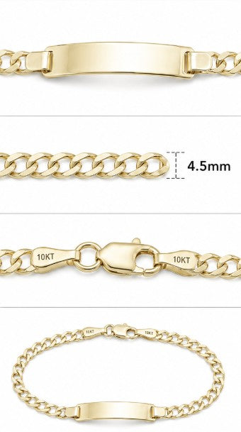 10K Yellow Gold Cuban ID Bracelet