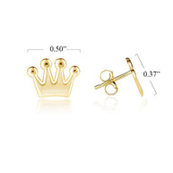 Yellow Gold Crown Earrings