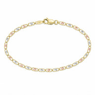 14K Gold Tri Color Valentino Bracelet