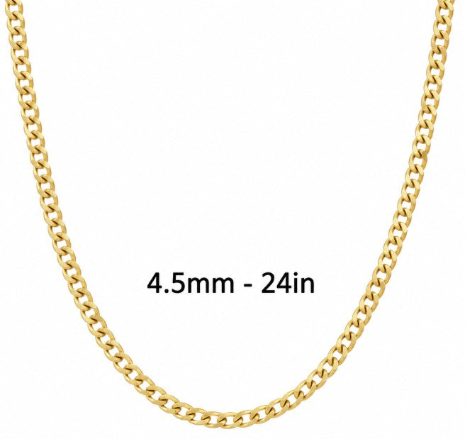 10K Yellow Gold Curb Cuban Chain