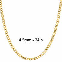 10K Yellow Gold Curb Cuban Chain