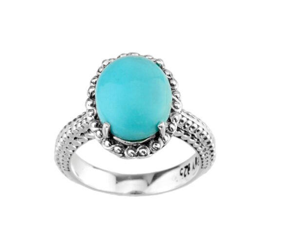 Sterling Silver Ladies Turquoise Gemstone Ring