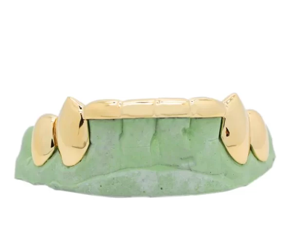 Custom 8 Teeth With Front Bar With Extended Fangs Grillz
