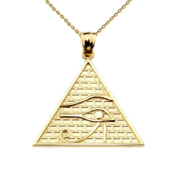 Solid Gold Horus Pendant Necklace (13 Steps)