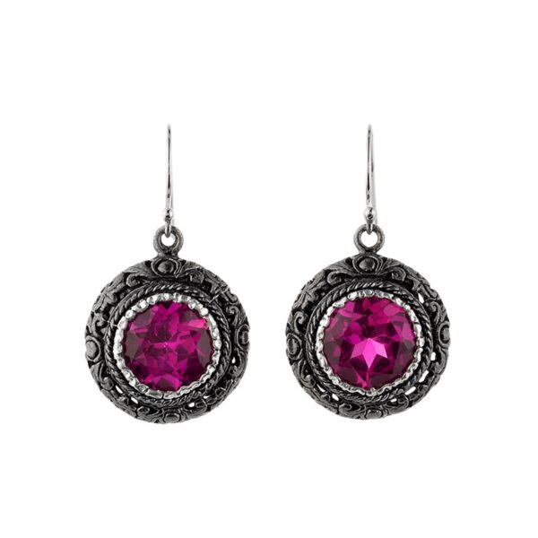 Sterling Silver Pink Sapphire Earrings