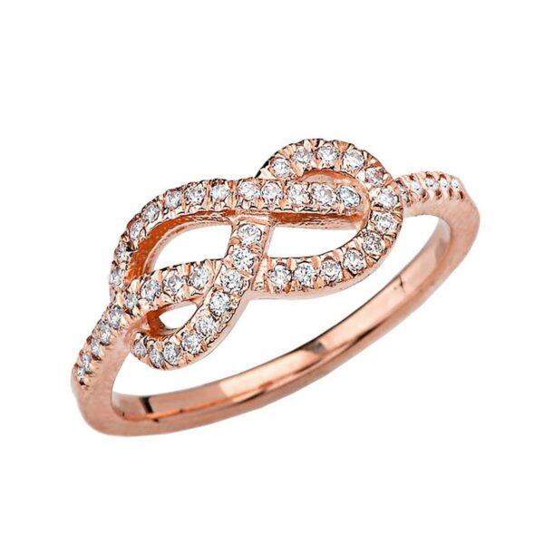 Rose Gold Eight Knot Infinity Ring