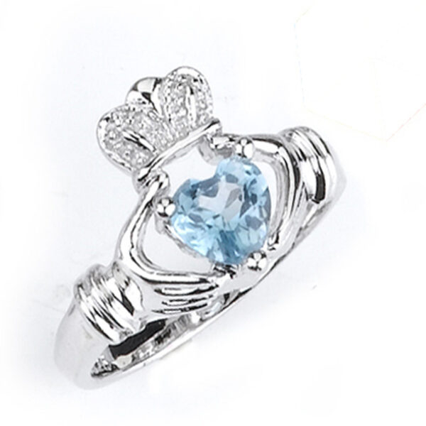 Sterling Silver December Birthstone Claddagh Ring