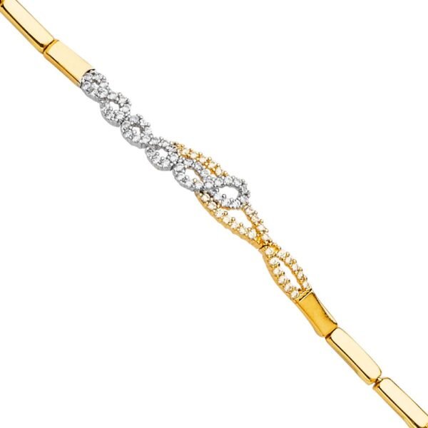 14K Fancy CZ Bracelet / Set  - 7.5"