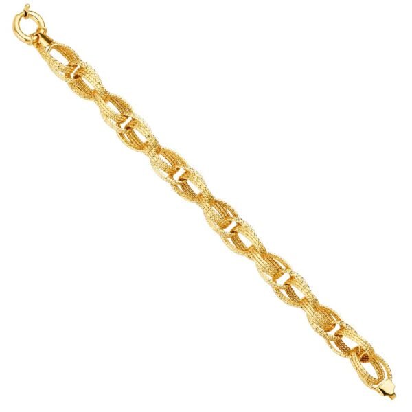 14KY Fancy Hollow Bracelet - 7.5"