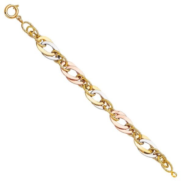 14K CZ Heart Bracelet - 7.5"