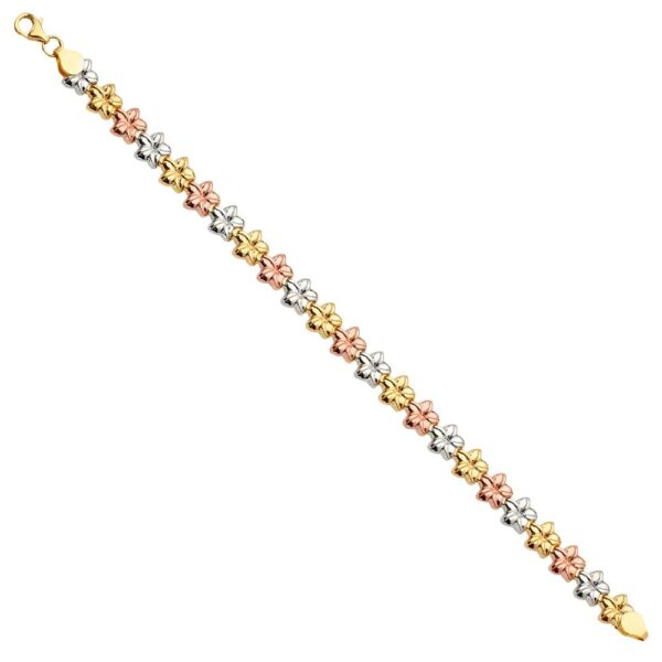 14K 3C Fancy Bracelet - 7.5"