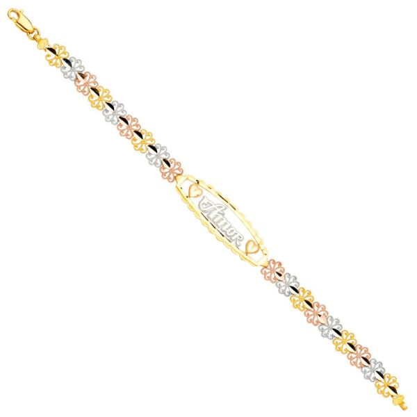 14K 3C Amor ID Bracelet - 7.5"