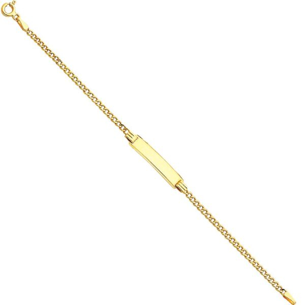 14K Hollow Cuban Baby ID Bracelet - 6"