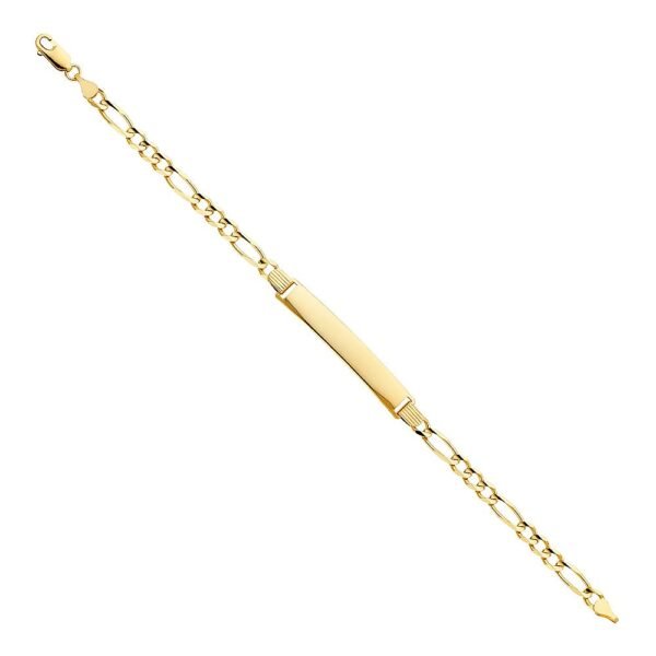 14K Figaro 3+1 ID Bracelet - 7.5"