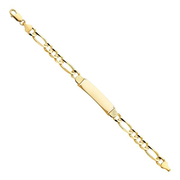 14K Figaro 3+1 ID Bracelet  - 8.5"