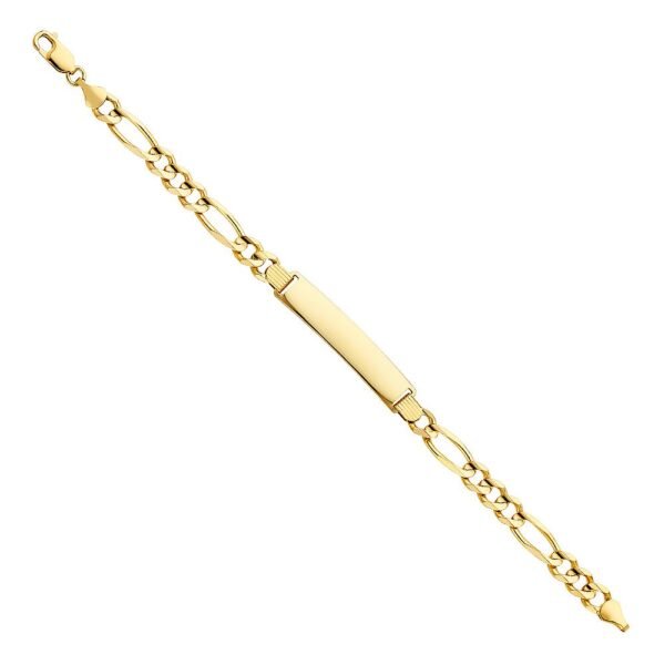 14K Figaro 3+1 ID Bracelet  - 8.5"
