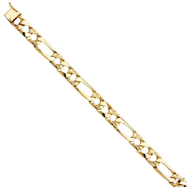 14K Nugget Figaro Link Bracelet - 8.5"