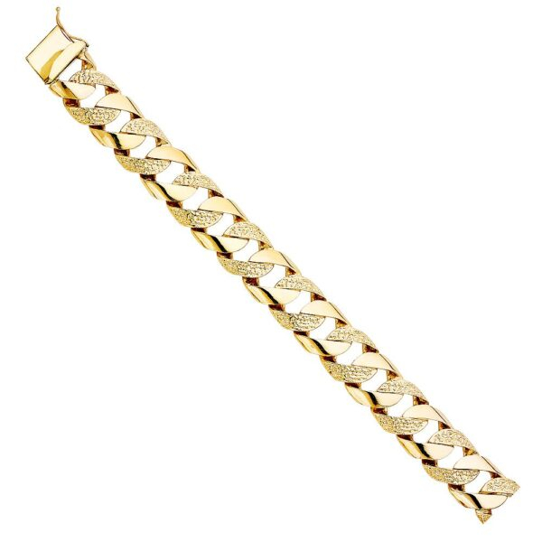 14K Nugget Cuban Link Bracelet - 9"