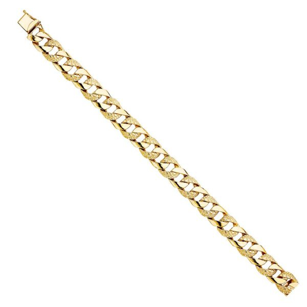 14K Nugget Cuban Link Bracelet - 8.5"