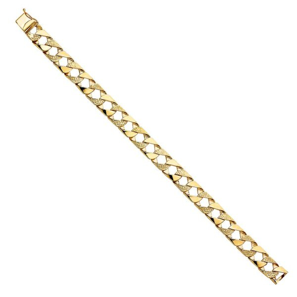 14K Nugget Cuban Link Bracelet - 8.5"