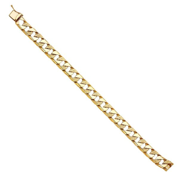 14K Nugget Cuban Link Bracelet - 8.5"