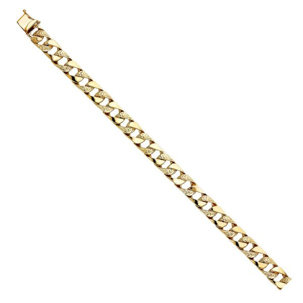 14K Nugget Cuban Link Bracelet - 8.5"