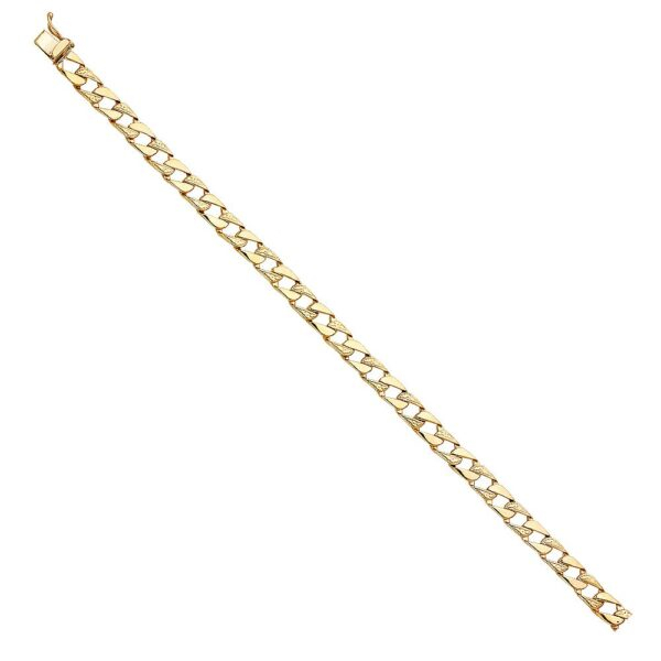 14KY Nugget Cuban Link Bracelet - 8"