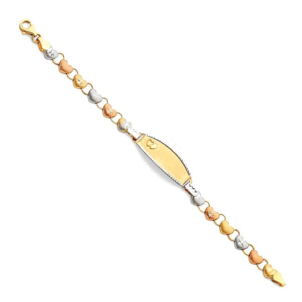 14K 3C Light Stampato ID Bracelet  - 6"