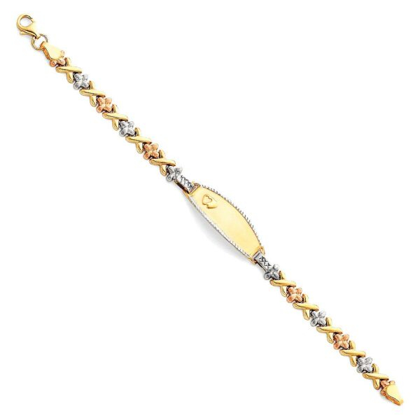 14K 3C Light Stampato ID Bracelet  - 6"