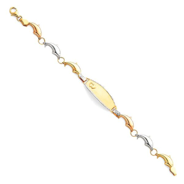 14K 3C Light Stampato ID Bracelet  - 6"