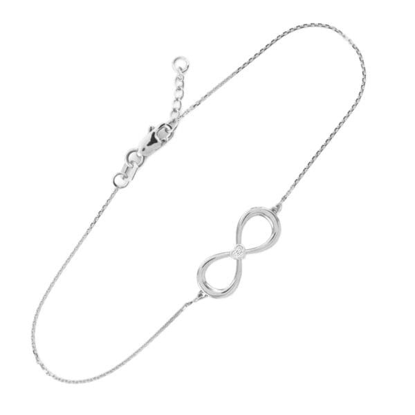Sterling Silver Dainty Infinity Cz Bracelet