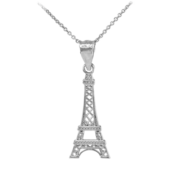 Sterling Silver Eiffel Tower Pendant Necklace