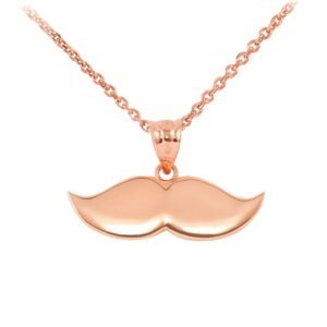 Rose Gold Mustache Charm Pendant Necklace