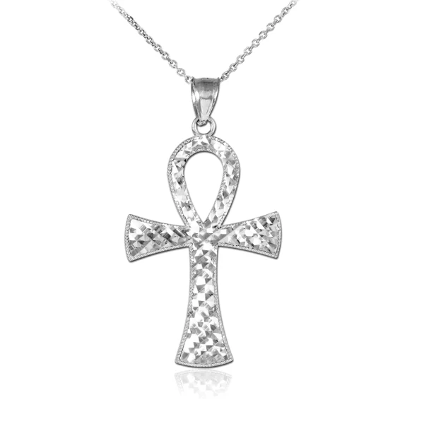 Ankh Cross Silver Pendant Necklace