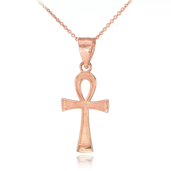 Rose Gold Ankh Charm Necklace