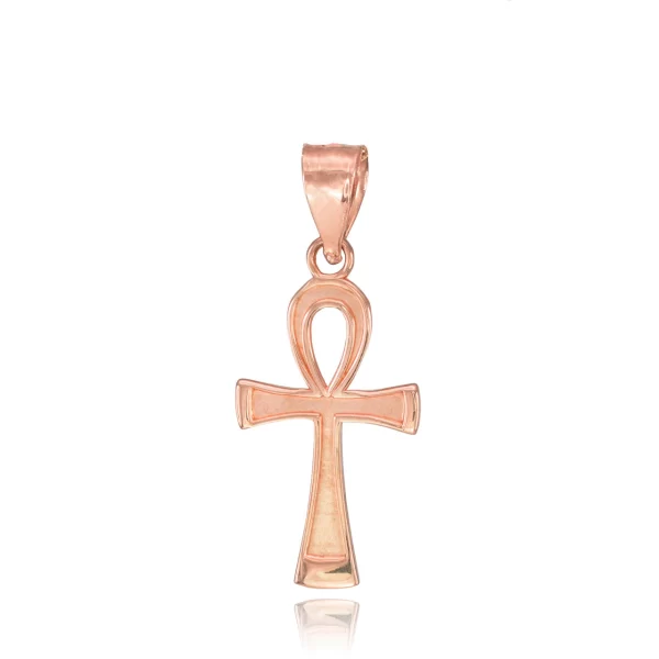 Rose Gold Ankh Charm Necklace - Image 3