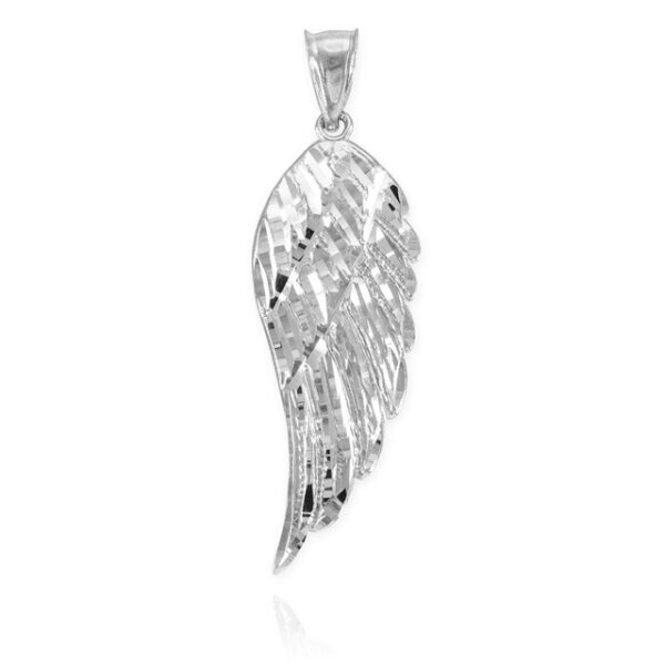 Sterling Silver Diamond Cut Wing Pendant