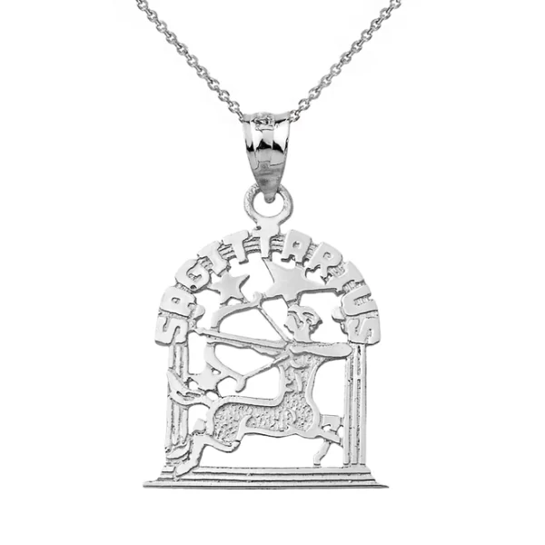 Sterling Silver Zodiac Sagittarius Pendant Necklace