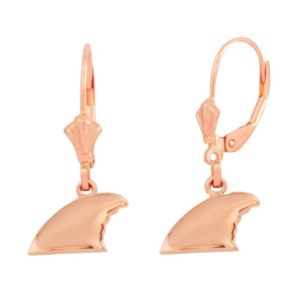 14K Rose Gold Shark Fin Earring Set