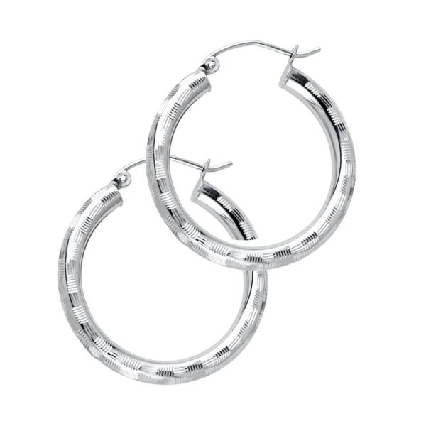 14KW 3mm DC Hoop Earrings