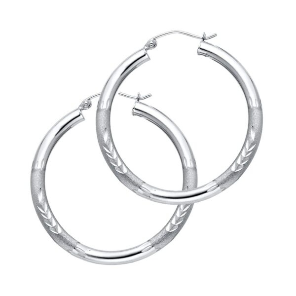 14KW 3mm DC Hoop Earrings